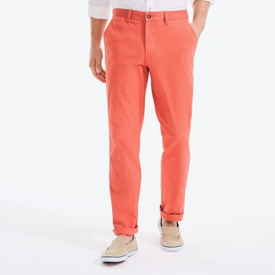 Nautica Mens Classic Fit Twill Clipper Pant In Mineral Red