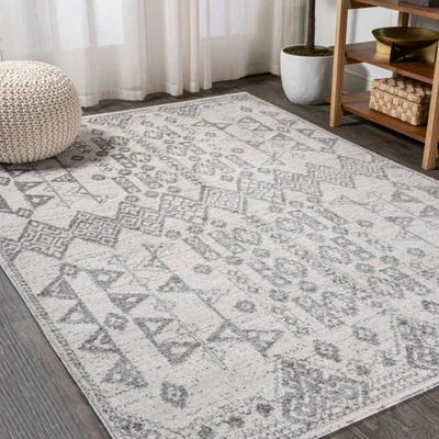 Jonathan Y Idris Tribal Diamond Geometric Area Rug In Grey