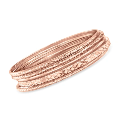 Ross-simons 18kt Rose Gold Over Sterling Silver Jewelry Set: 5 Bangle Bracelets