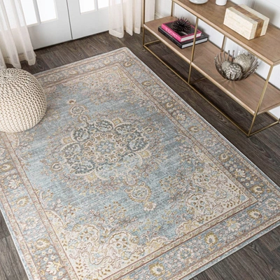 Jonathan Y Goa Floral Medallion Traditional Area Rug In Blue