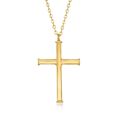 Ross-simons Italian Cross Necklace In 14kt Yellow Gold