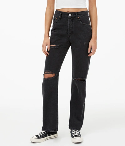 Aéropostale Women's '90s Super High-rise Baggy Jean In Black