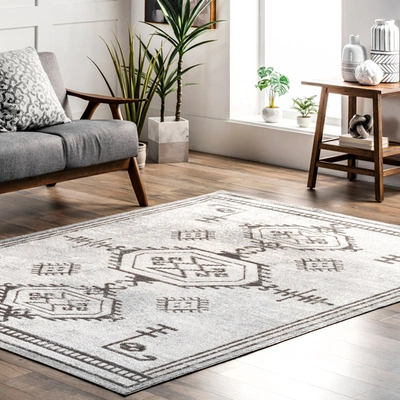 Nuloom Kyleigh Machine Washable Southwestern Area Rug In Grey