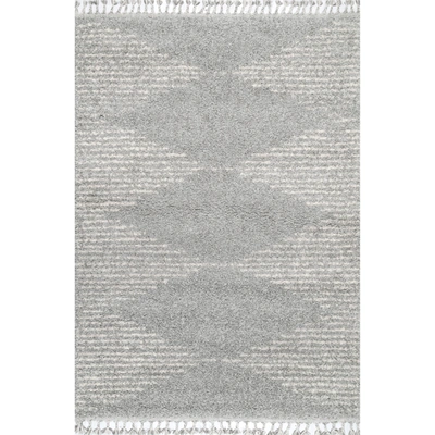 Nuloom Bria Moroccan Diamond Tassel Rug In Blue