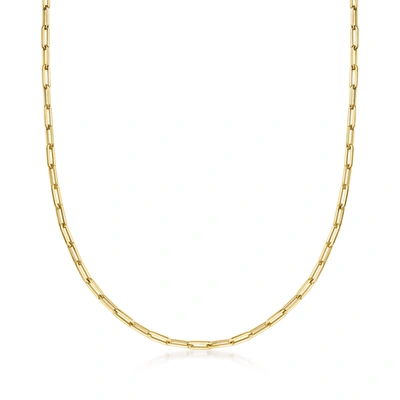 Rs Pure Ross-simons Italian 14kt Yellow Gold Paper Clip Link Necklace In White