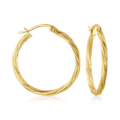 Ross-simons Italian 14kt Yellow Gold Twisted Hoop Earrings