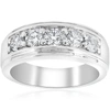 Pompeii3 1 Ct Mens Diamond Five Stone Wedding Ring 14k White, Yellow, Rose Gold In Multi