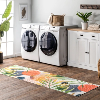 Nuloom Amelia Machine Washable Tropical Area Rug In Green