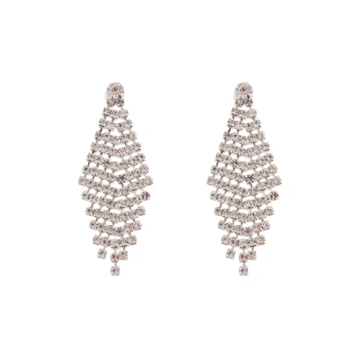 Lovisa Rhodium Diamante Drop Tier Earrings In Silver