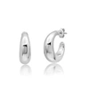 Max + Stone Sterling Silver Round Polished Open Hoop Earrings In White