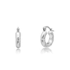 MAX + STONE STERLING SILVER OVAL SECTIONED HOOP EARRINGS
