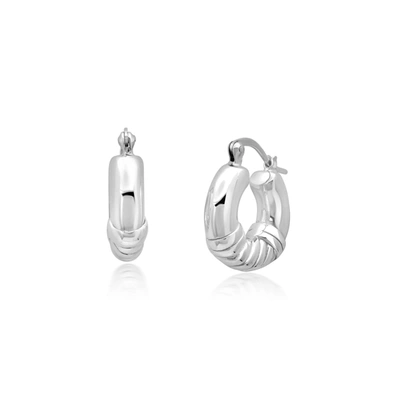 Max + Stone Sterling Silver Round Layered Twist Hoop Earrings