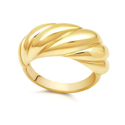Max + Stone 18k Yellow Gold Over Sterling Silver Vermeil Croissant Ring Size 7