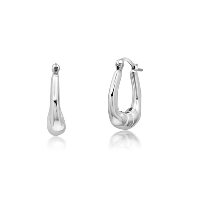 Max + Stone Sterling Silver Oval Bottom Braided Hoop Earrings