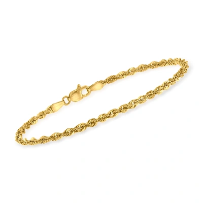Ross-simons 14kt Yellow Gold 2.6mm Rope Chain Bracelet In White