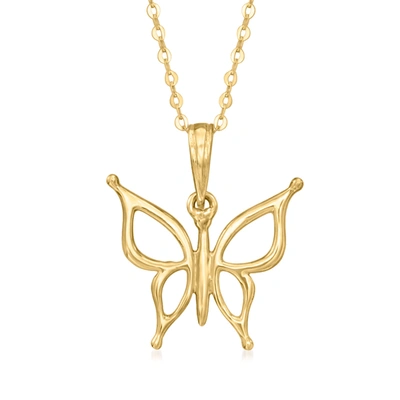 Canaria Fine Jewelry Canaria 10kt Yellow Gold Openwork Butterfly Pendant Necklace