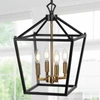 JONATHAN Y PAGODA 12" 4-BULB LANTERN METAL LED PENDANT