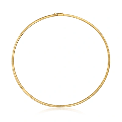 Ross-simons Italian 4mm 14kt Yellow Gold Omega Necklace