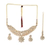 Sohi Gold-plated Artifical Stone Jewellery Set In Red