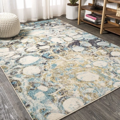 Jonathan Y Pebble Marbled Abstract Area Rug In Blue
