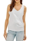 THREE DOTS WOMENS LAYERED STRETCH PULLOVER TANK TOP