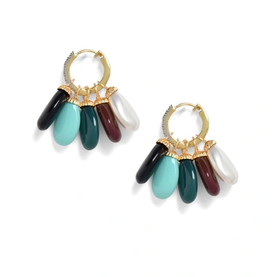 Sohi Gold Plated Drop Earring In Blue