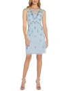 PAPELL STUDIO BY ADRIANNA PAPELL WOMENS MESH EMBELLISHED COCKTAIL AND PARTY DRESS