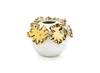Vivience White Bud Vase With Gold Floral Design