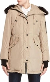 Bcbgeneration Women's Down Puffer Coat Hooded In Beige In Beige