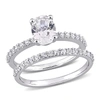 Mimi & Max 2 3/4 Ct Tgw Oval Cut Created White Sapphire Engagement Ring And Matching Eternity Ring 2pc Set In 1 In Silver