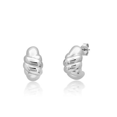 Max + Stone Sterling Silver Twist J-hoop Earrings