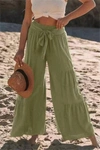 The Free Yoga Tiered Wide Leg Pants In Olive In Green