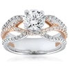 Pompeii3 1 3/4ct Diamond Multi Row 1ct Center Engagement Ring 14k Rose Gold Enhanced In Multi