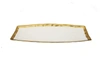 CLASSIC TOUCH DECOR WHITE PORCELAIN OBLONG TRAY WITH GOLD RIM