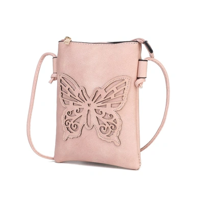 Mkf Collection By Mia K Skyli Vegan Leather Small Crossbody Handbag In Pink