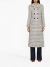 SEE BY CHLOÉ DOUBLE BREASTED LONG WOOL COAT IN MILK PLAID