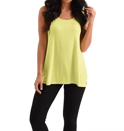 French Kyss Long Tank Top In Lime In Yellow