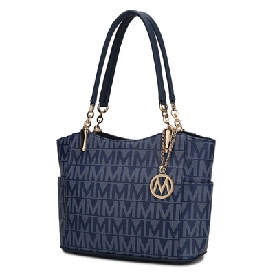 Mkf Collection By Mia K Braylee M Signature Tote Handbag In Blue