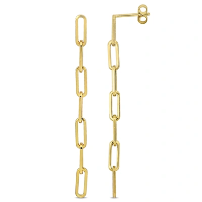 Mimi & Max Paperclip Link Drop Earrings In 14k Yellow Gold