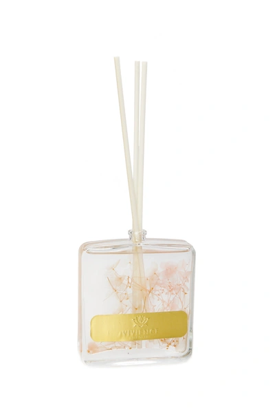 Vivience Clear Bottle Reed Diffuser With Pink & White Flower And White Reeds, "cold Water" Scent