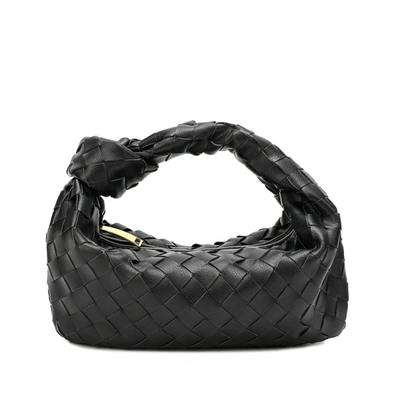 Tiffany & Fred Woven Sheepskin Knot Pouch Bag In Black