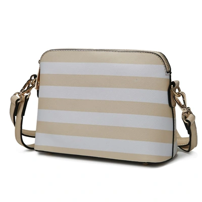 Mkf Collection By Mia K Kimmy Striped Crossbody Handbag In White
