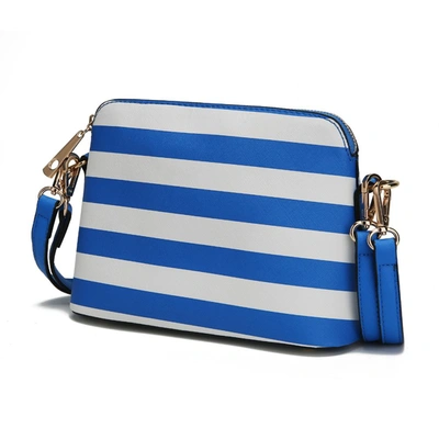 Mkf Collection By Mia K Kimmy Striped Crossbody Handbag In Blue