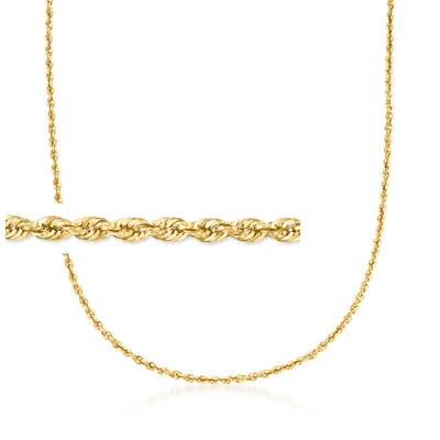 Ross-simons 3.2mm 14kt Yellow Gold Rope Chain Necklace In White