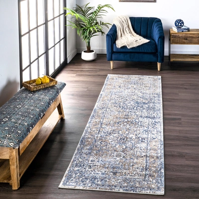 Nuloom Vintage Lilah Medallion Area Rug In Blue