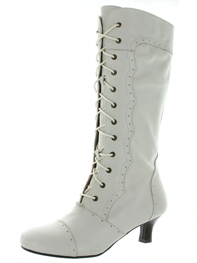 Array Vintage Womens Leather Tall Knee-high Boots In Beige