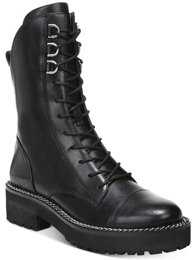 Sam Edelman Lenley Womens Leather Embellished Combat & Lace-up Boots In Black