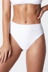 It's Now Cool High Waist Bikini Bottom In White In White