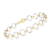 Ross-simons 14kt 2-tone Gold Circle Link Bracelet In White