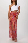 AMIR SLAMA TROPICAL GEORGETTE SKIRT IN CAETANO